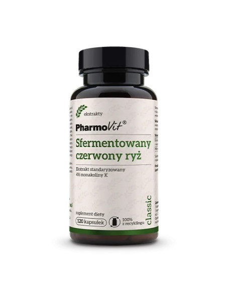 SFERMENTOWANY CZERWONY RYŻ EKSTRAKT BEZGLUTENOWY 120 KAPSUŁEK - PHARMOVIT (CLASSIC)