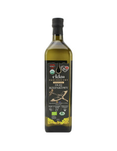 OLEJ RZEPAKOWY DO GOTOWANIA I SMAŻENIA TŁOCZONY NA ZIMNO OMEGA-3 BIO 1 L - EKKO