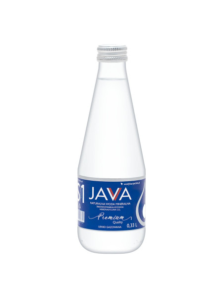 NATURALNA WODA MINERALNA ŚREDNIOZMINERALIZOWANA LEKKO GAZOWANA 330 ml (SZKŁO) - JAVA
