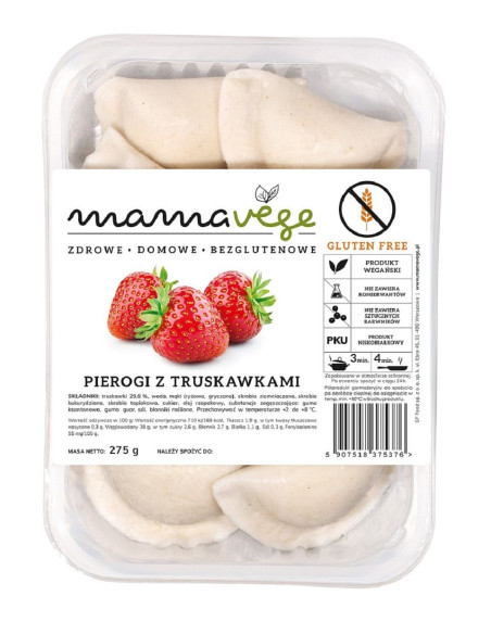 PIEROGI Z TRUSKAWKAMI BEZGLUTENOWE 275 g - MAMA VEGE