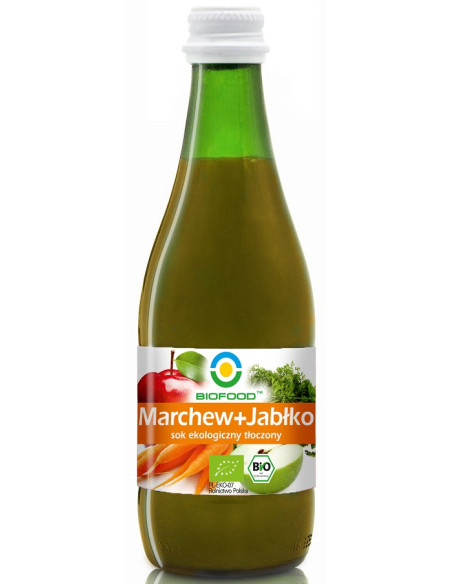 SOK JABŁKO - MARCHEW NFC BEZGLUTENOWY BIO 300 ml - BIOFOOD