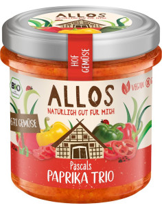 PASTA WARZYWNA Z TRZEMA RODZAJAMI PAPRYKI BEZGLUTENOWA BIO 135 g - ALLOS