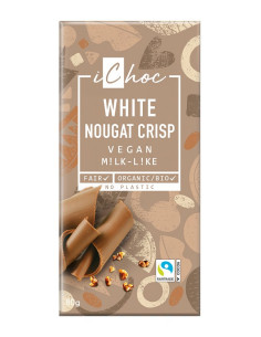 TABLICZKA NUGATOWA Z KROKANTEM Z ORZECHÓW LASKOWYCH FAIR TRADE BIO 80 g - ICHOC (VIVANI)