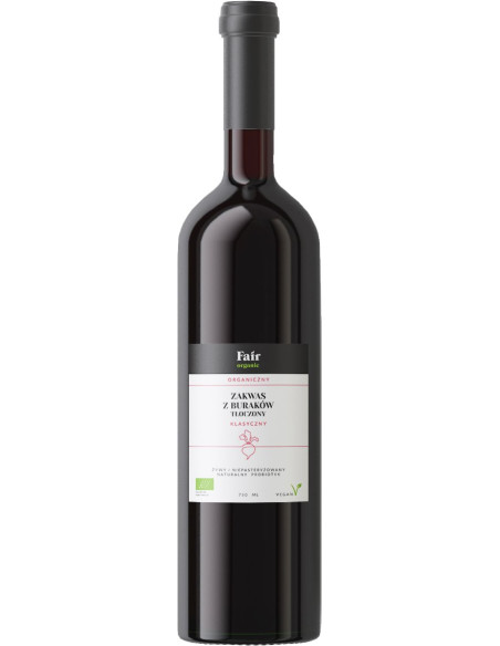 ŻYWY ZAKWAS Z BURAKÓW KLASYCZNY BIO 750 ml - FAIR ORGANIC