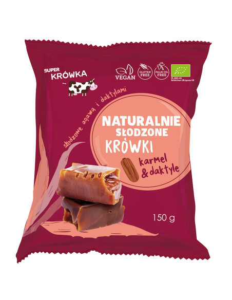 KRÓWKI SŁODZONE AGAWĄ I DAKTYLAMI BEZMLECZNE BEZGLUTENOWE BIO 150 g - ME GUSTO (SUPER KRÓWKA)