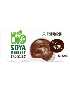 DESER SOJOWY O SMAKU CZEKOLADOWYM BEZGLUTENOWY BIO (2 x 130 g) 260 g - THE BRIDGE