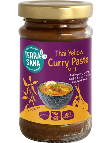 PASTA TAJSKA ŻÓŁTE CURRY BEZGLUTENOWA BIO 120 g - TERRASANA