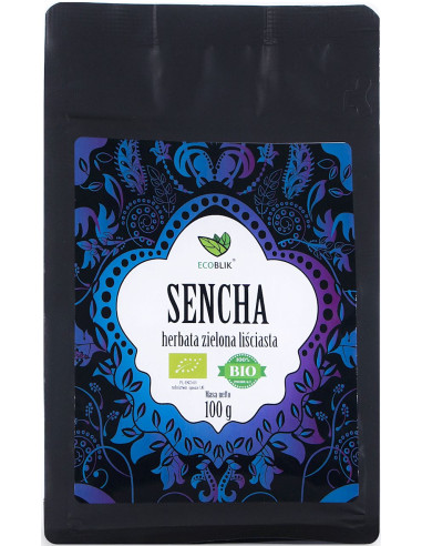 HERBATA ZIELONA LIŚCIASTA SENCHA BIO 100 g - ECOBLIK