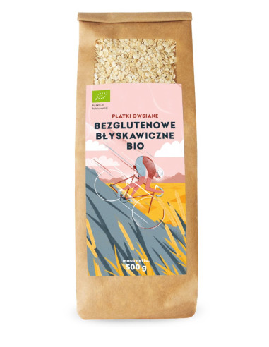 PŁATKI OWSIANE BŁYSKAWICZNE BEZGLUTENOWE BIO 500 g - PIĘĆ PRZEMIAN