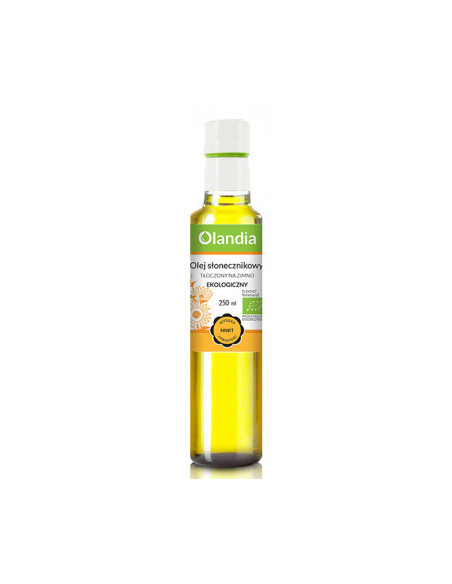 OLEJ SŁONECZNIKOWY TŁOCZONY NA ZIMNO BIO 250 ml - OLANDIA