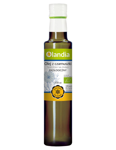 OLEJ Z CZARNUSZKI NIEFILTROWANY TŁOCZONY NA ZIMNO BIO 250 ml - OLANDIA