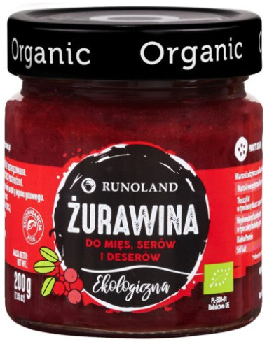 ŻURAWINA DO MIĘS, SERÓW I DESERÓW BIO 200 g - RUNOLAND