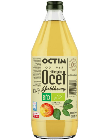 OCET JABŁKOWY 6 %  NIEFILTROWANY BIO 750 ml - OCTIM