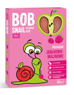 PRZEKĄSKA ROLL JABŁKO - MALINA BEZ DODATKU CUKRÓW BEZGLUTENOWA 60 g - BOB SNAIL