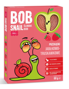 PRZEKĄSKA ROLL JABŁKO - TRUSKAWKA BEZ DODATKU CUKRÓW BEZGLUTENOWA 60 g - BOB SNAIL