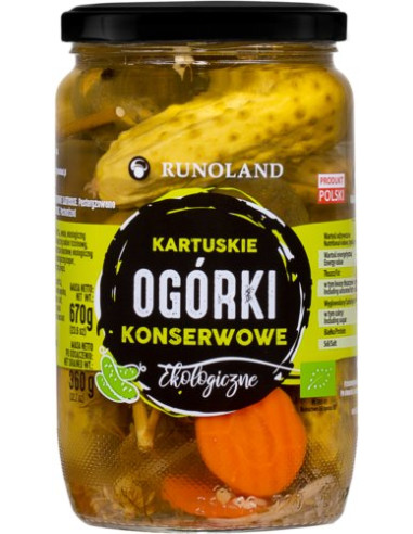 OGÓRKI KONSERWOWE KARTUSKIE BIO 670 g (360 g) - RUNOLAND