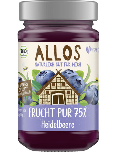 MUS JAGODOWY (75 % OWOCÓW) BEZGLUTENOWY BIO 250 g - ALLOS
