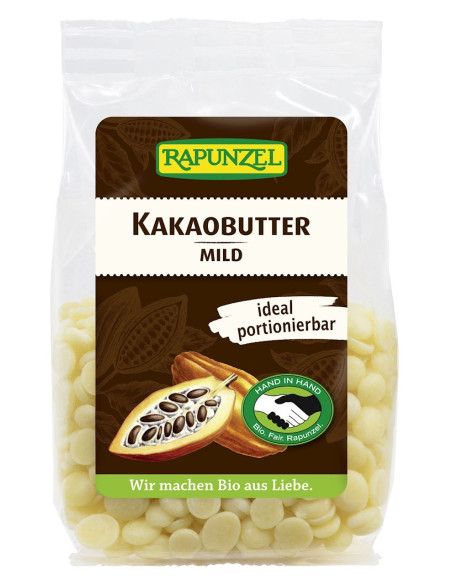 TŁUSZCZ KAKAOWY W KRĄŻKACH BIO 100 g - RAPUNZEL