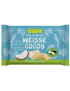 CZEKOLADA BIAŁA Z WIÓRKAMI KOKOSOWYMI BIO 100 g - RAPUNZEL