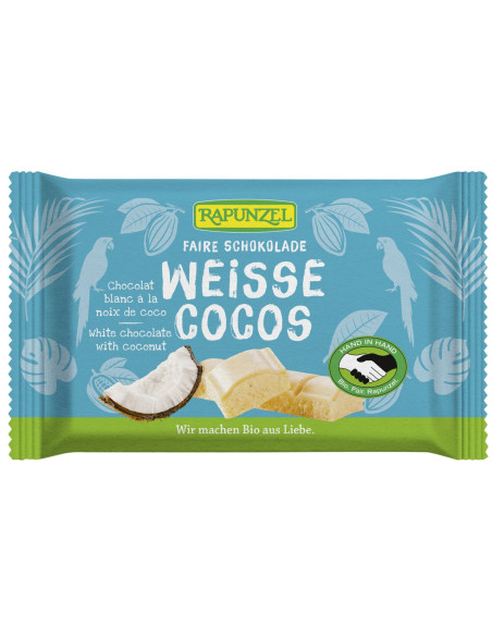 CZEKOLADA BIAŁA Z WIÓRKAMI KOKOSOWYMI BIO 100 g - RAPUNZEL