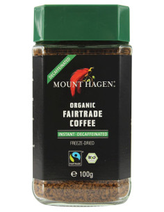 KAWA ROZPUSZCZALNA BEZKOFEINOWA ARABICA/ROBUSTA FAIR TRADE BIO 100 g - MOUNT HAGEN