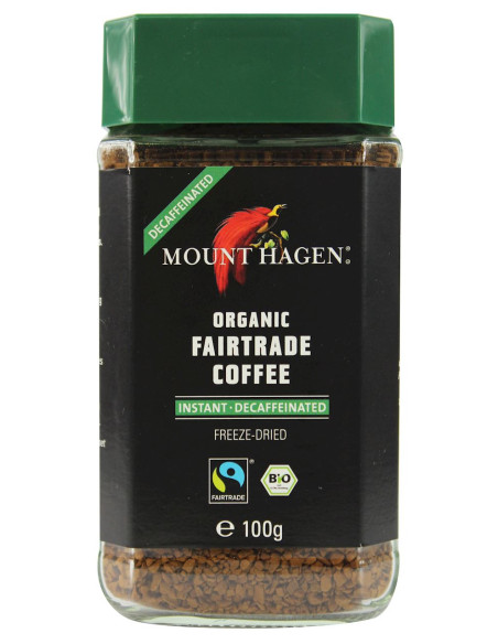 KAWA ROZPUSZCZALNA BEZKOFEINOWA ARABICA/ROBUSTA FAIR TRADE BIO 100 g - MOUNT HAGEN