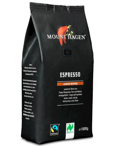 KAWA ZIARNISTA ARABICA 100 % ESPRESSO FAIR TRADE BIO 1 kg - MOUNT HAGEN