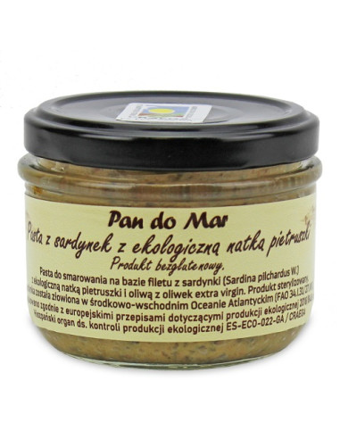 PASTA Z SARDYNEK Z BIO NATKĄ PIETRUSZKI BEZGLUTENOWA 125 g (SŁOIK) - PAN DO MAR