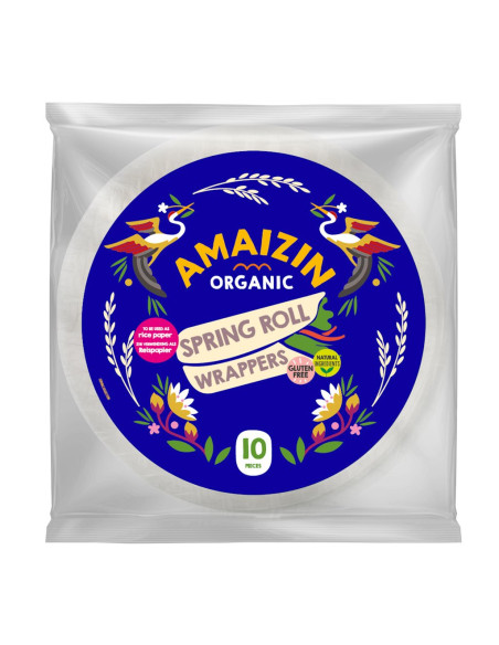 PAPIER NA SPRING ROLLSY I SAJGONKI BEZGLUTENOWY BIO (10 szt.) 100 g - AMAIZIN
