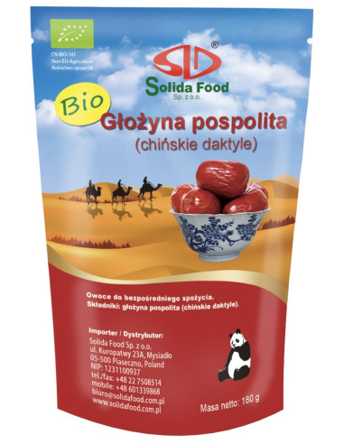 GŁOŻYNA POSPOLITA SUSZONA BIO 180 g - SOLIDA FOOD