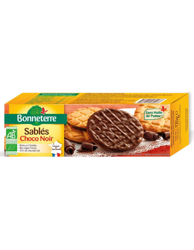 CIASTKA OBLANE CZEKOLADĄ GORZKĄ BIO 120 g - BONNETERRE