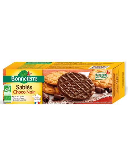 CIASTKA OBLANE CZEKOLADĄ GORZKĄ BIO 120 g - BONNETERRE