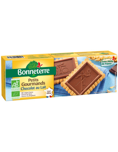 HERBATNIKI Z CZEKOLADĄ MLECZNĄ BIO 126 g - BONNETERRE
