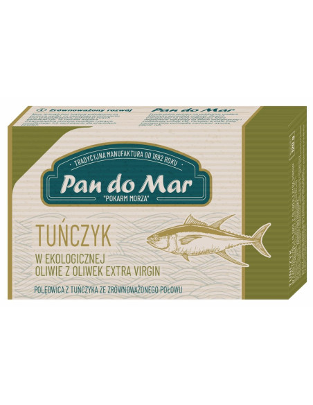 TUŃCZYK W BIO OLIWIE Z OLIWEK EXTRA VIRGIN 120 g (90 g) - PAN DO MAR