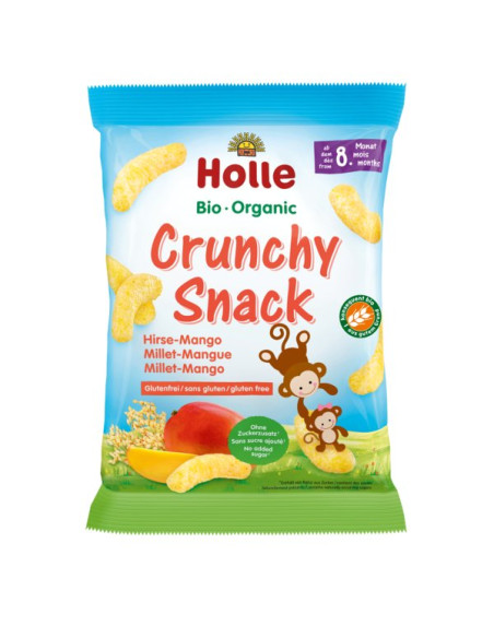CHRUPKI JAGLANE O SMAKU MANGO BEZ DODATKU CUKRÓW BEZGLUTENOWE OD 8 MIESIĄCA BIO 25 g - HOLLE