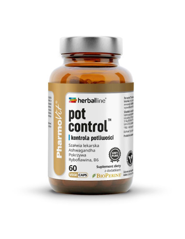 KAPSUŁKI NA KONTROLĘ POTLIWOŚCI (POT CONTROL) BEZGLUTENOWE 60 szt. - PHARMOVIT (HERBALLINE)