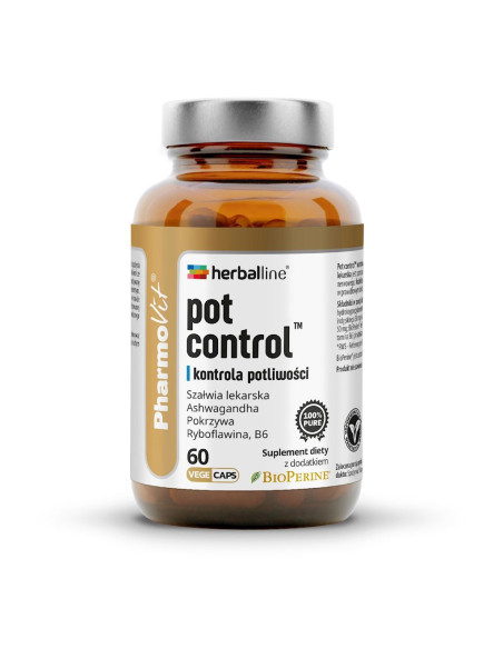KAPSUŁKI NA KONTROLĘ POTLIWOŚCI (POT CONTROL) BEZGLUTENOWE 60 szt. - PHARMOVIT (HERBALLINE)