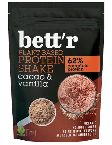 SHAKE PROTEINOWY KAKAO I WANILIA BEZ DODATKU CUKRÓW BIO 500 g - BETT'R