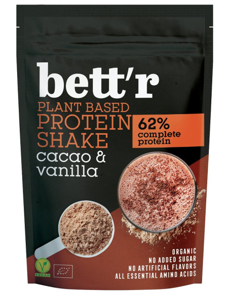 SHAKE PROTEINOWY KAKAO I WANILIA BEZ DODATKU CUKRÓW BIO 500 g - BETT'R