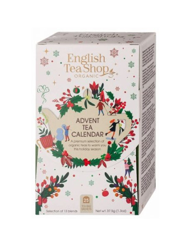 KALENDARZ ADWENTOWY BIAŁY (HERBATY I HERBATKI) BIO (13 SMAKÓW) (25 x 1,5 g) 37,5 g - ENGLISH TEA SHOP ORGANIC (PRODUKT SEZONOWY)