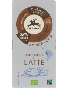CZEKOLADA MLECZNA FAIR TRADE BIO 100 g - ALCE NERO