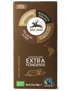CZEKOLADA GORZKA 75 % FAIR TRADE BEZGLUTENOWA BIO 100 g - ALCE NERO