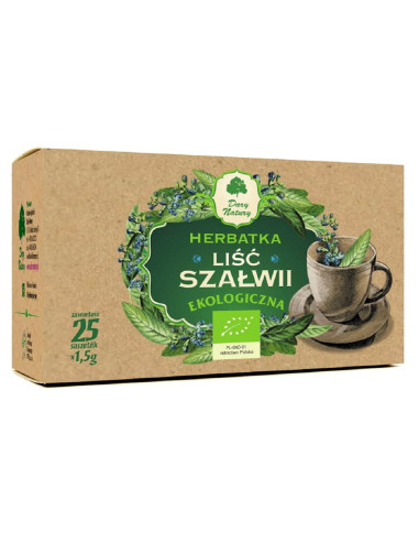 HERBATKA LIŚĆ SZAŁWII BIO (25 x 1,5 g) 37,5 g - DARY NATURY
