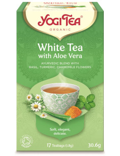HERBATA BIAŁA Z ALOESEM (WHITE TEA WITH ALOE VERA) BIO (17 x 1,8 g) 30,6 g - YOGI TEA