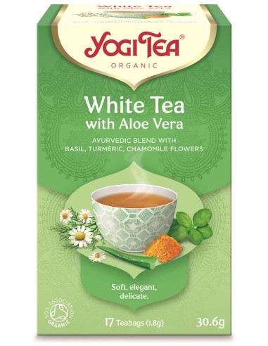 HERBATA BIAŁA Z ALOESEM (WHITE TEA WITH ALOE VERA) BIO (17 x 1,8 g) 30,6 g - YOGI TEA