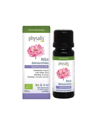 OLEJEK ETERYCZNY RÓŻA DAMASCEŃSKA BIO 10 ml - PHYSALIS