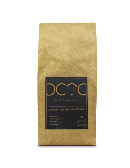 CZEKOLADA KUWERTURA CIEMNA 65 % WEGAŃSKA BEZGLUTENOWA BIO 1 kg - HORECA (COCOA)