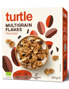 PŁATKI ZBOŻOWE Z WIÓRKAMI CZEKOLADOWYMI BEZGLUTENOWE BIO 300 g - TURTLE