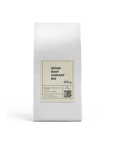 SEZAM BIAŁY ŁUSKANY BIO 500 g - THE PLANET