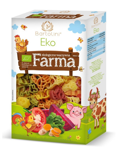 MAKARON (SEMOLINOWY Z SUSZONYMI WARZYWAMI) DLA DZIECI FARMA BIO 250 g - BARTOLINI